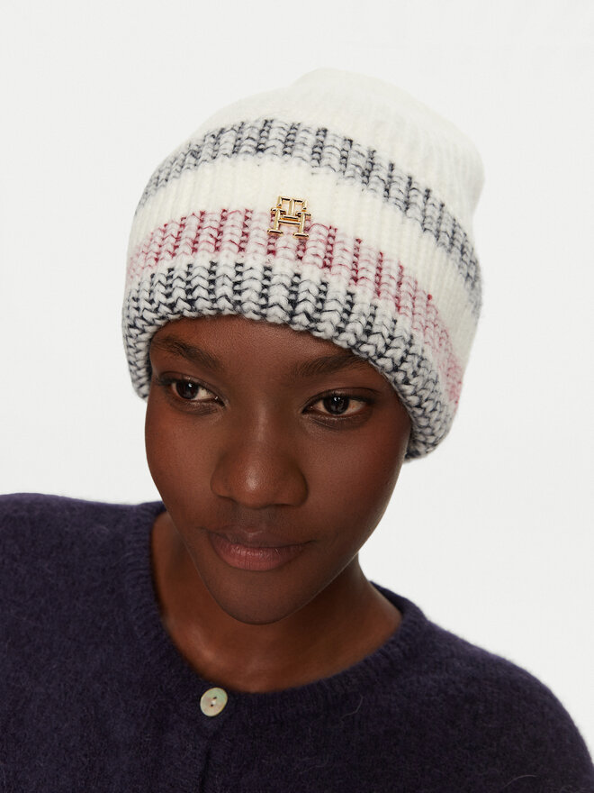 Tommy Hilfiger Cepure Tommy Hilfiger Th Varsity Ski AW0AW16636 Écru