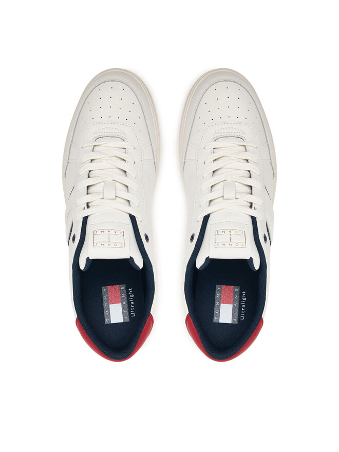 Tommy Jeans Sneakers Tommy Jeans Lightweight Flag Leather Court EM0EM01758 Weiß