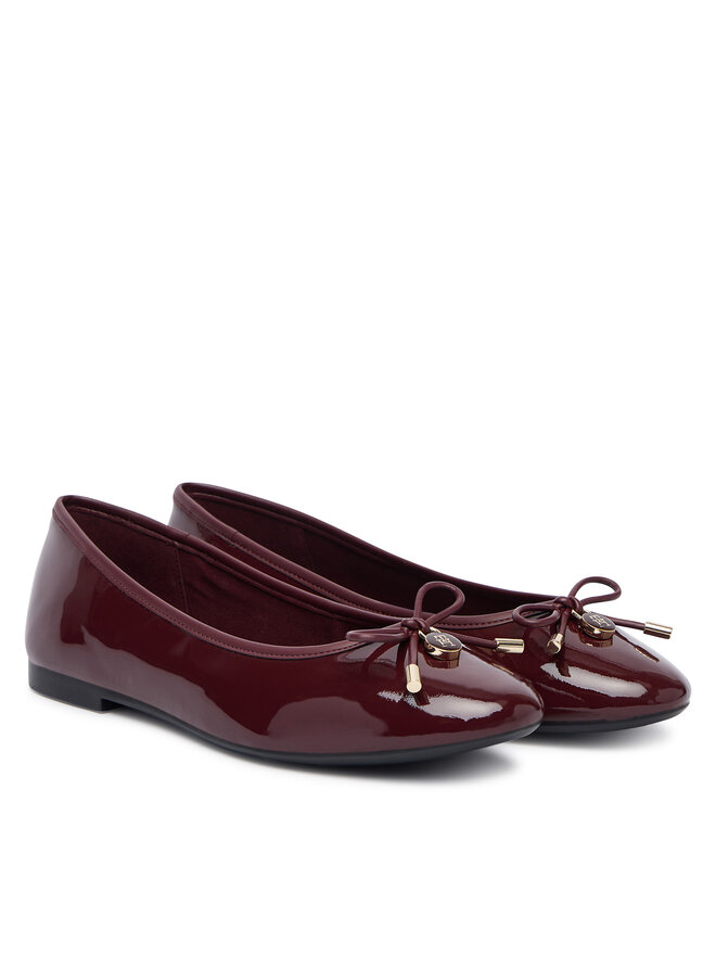 Tommy Hilfiger Ballerinas Tommy Hilfiger Th Charm Patent Ballerina FW0FW09481 Dunkelrot