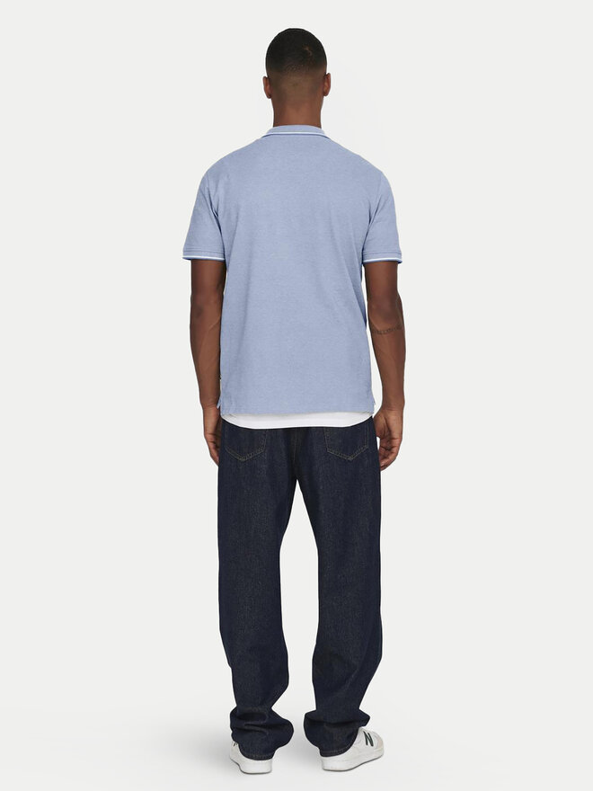 Only & Sons Only & Sons Поло Fletcher 22024827 Блакитний Regular Fit