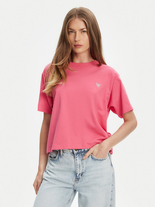 Guess Jeans Guess Jeans Футболка W4YI05 K8HM0 Рожевий Boxy Fit