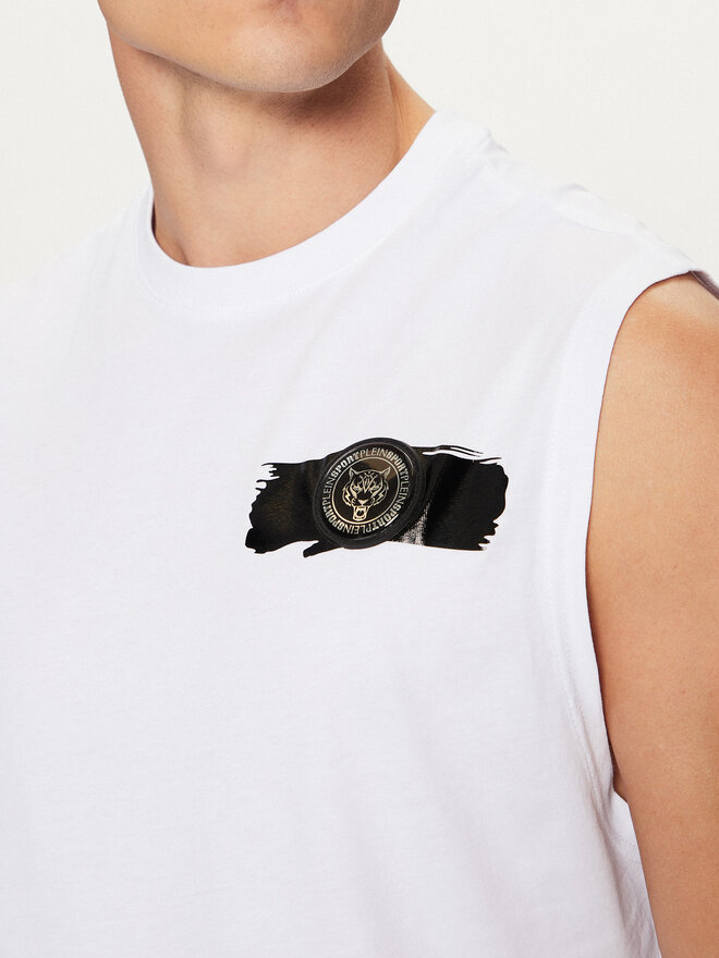 Plein Sport Plein Sport Tank top AADC MTK7158 SJY001N Λευκό Regular Fit
