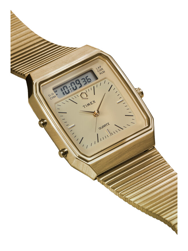 Timex Ročna ura Timex Q Timex® 1982 Chronograph TW2Y06000 Zlata