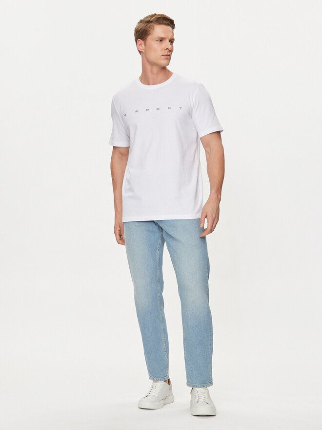 4F 4F Marškinėliai 4FWSS24TTSHM1283 Balta Regular Fit