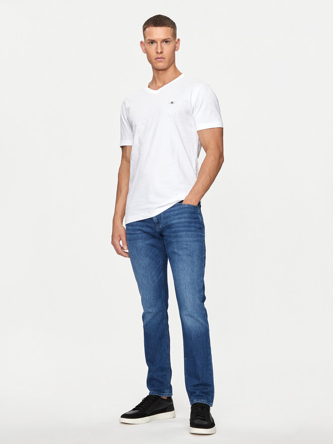 Gant Gant Marškinėliai Shield 2003186 Balta Slim Fit