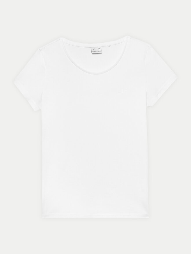 4F 4F Marškinėliai 4FWSS24TTSHF1161 Balta Slim Fit
