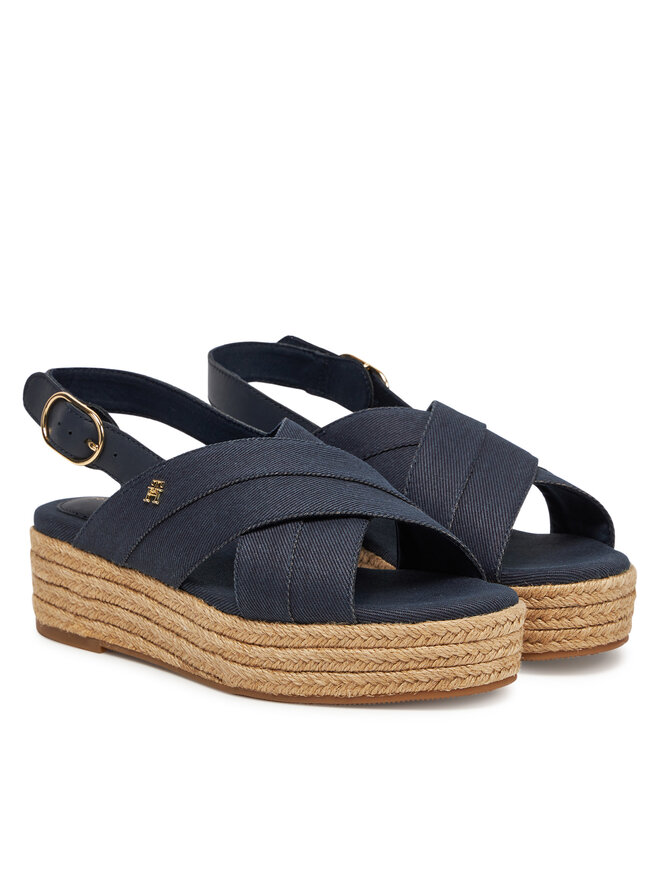 Tommy Hilfiger Espadryle Tommy Hilfiger Denim Espadrille Platform Sandal FW0FW08669 Granatowy