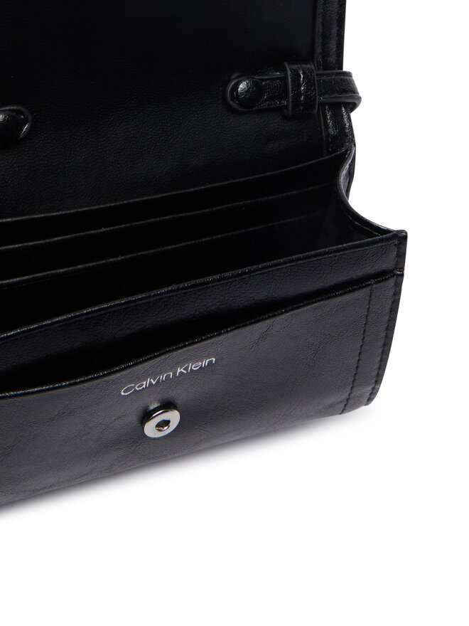 Calvin Klein Handtasche Calvin Klein Emblem Wallet On Strap LV04F1218G Schwarz