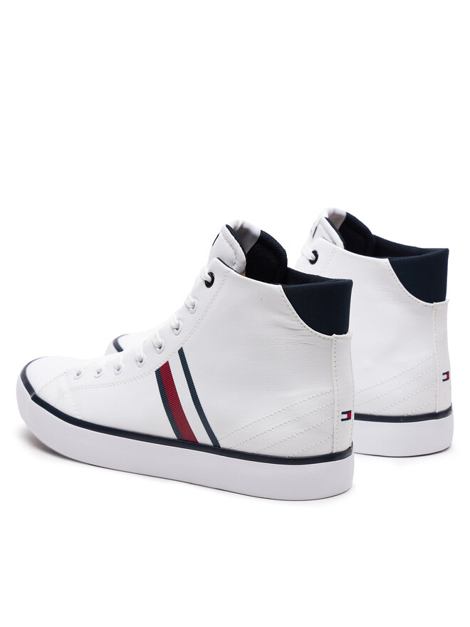 Tommy Hilfiger Sneakersy Tommy Hilfiger Th Hi Vulc Stripes Mesh FM0FM04948 Biały