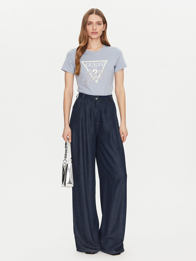 Guess Guess Camiseta W5GI05 I3Z14 Celeste Regular Fit