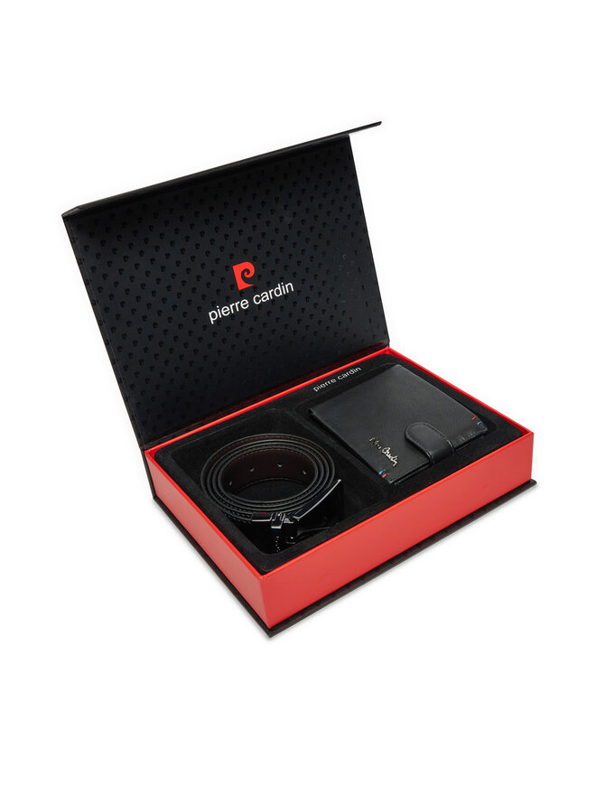 Pierre Cardin Set portafoglio e cintura Pierre Cardin ZG-EX-18 Nero