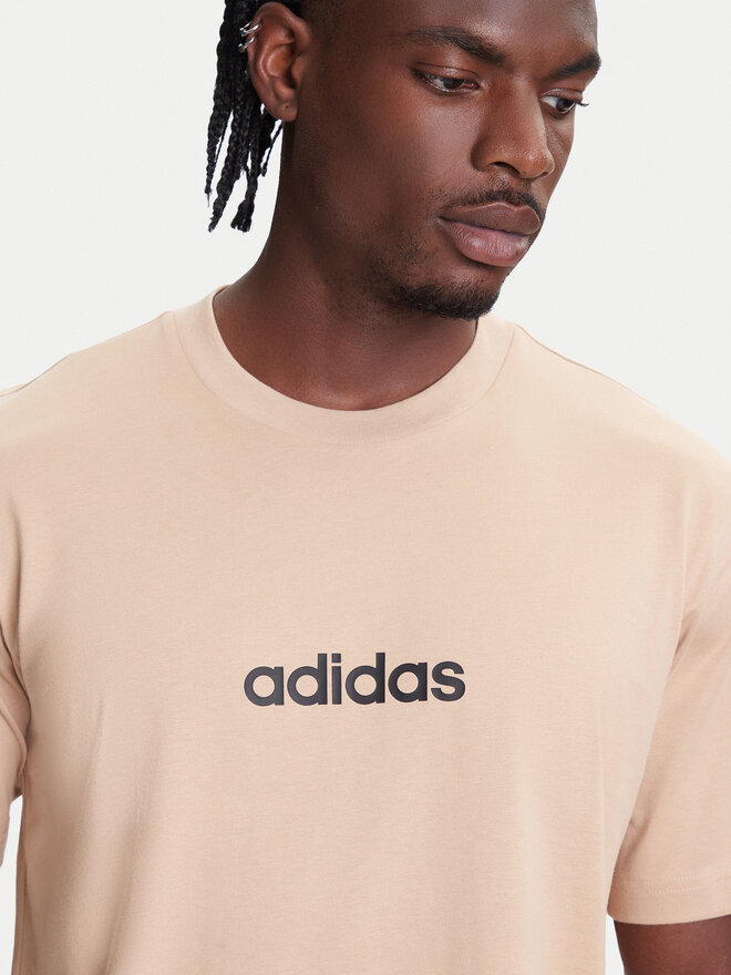 adidas adidas Marškinėliai Essentials Linear JX5709 Smėlio Regular Fit