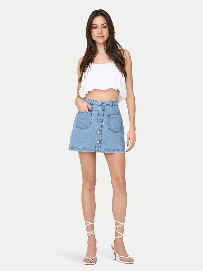 ONLY ONLY Top Lou 15342566 Weiß Cropped Fit