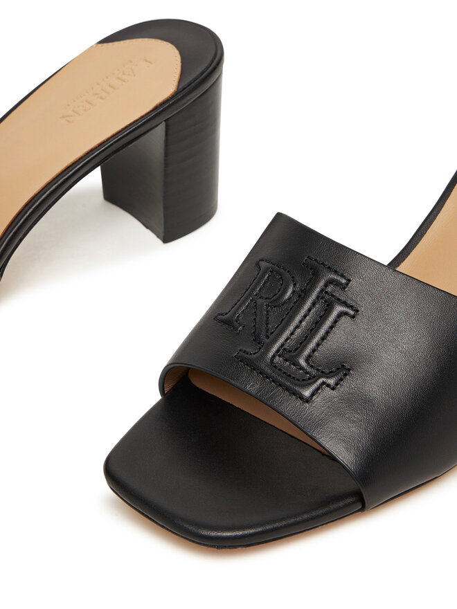 LAUREN RALPH LAUREN Чехли LAUREN RALPH LAUREN Everley Block-Heel 802974364001 Черен