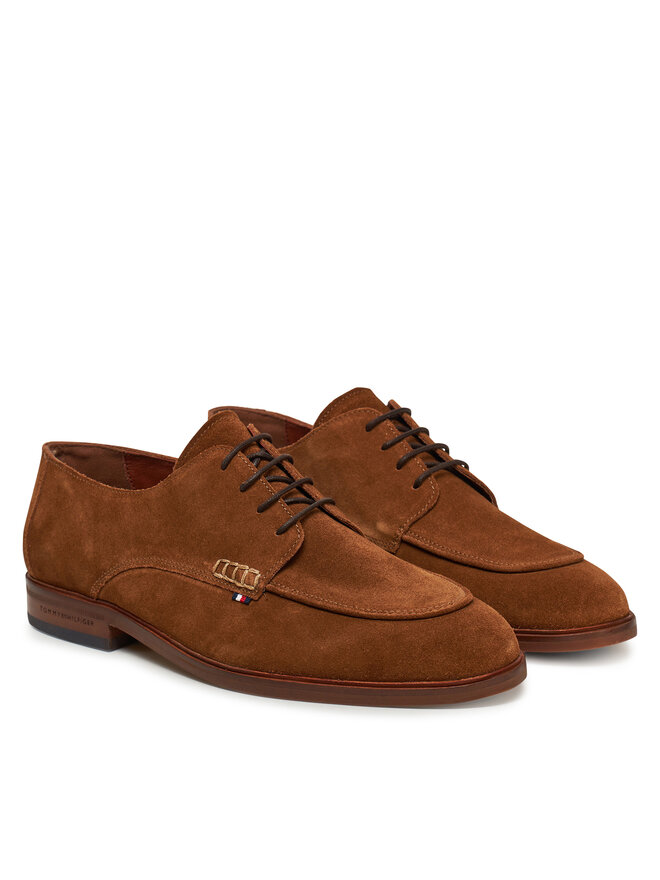 Tommy Hilfiger Halbschuhe Tommy Hilfiger Hilfiger Thunit Suede M Toe Shoe FM0FM05468 Braun