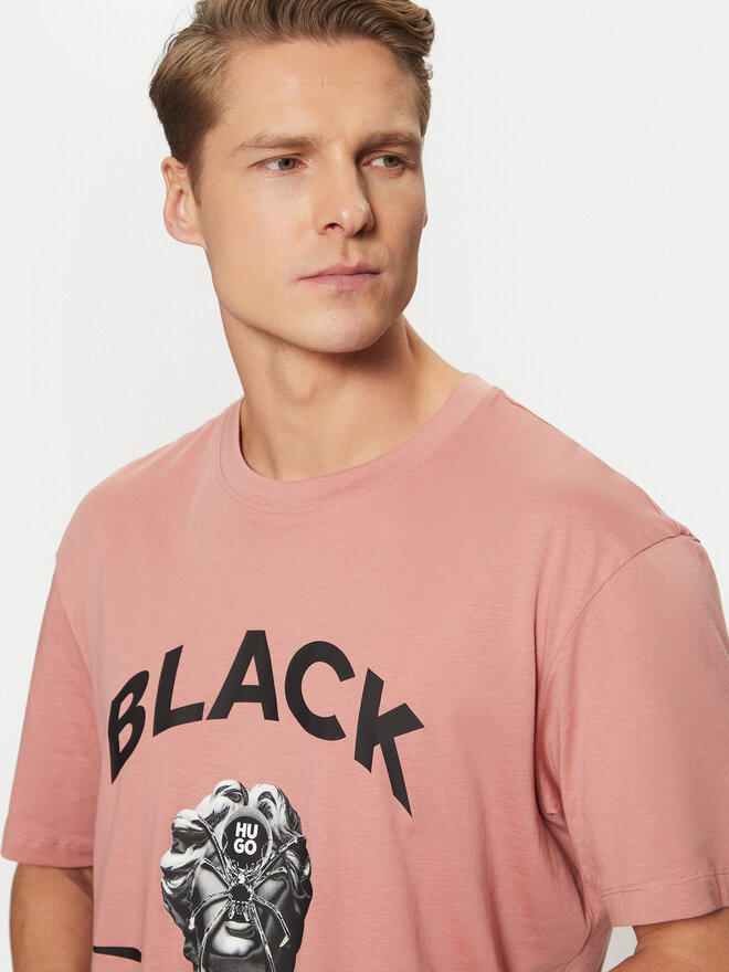 HUGO HUGO Футболка Dostalgi 50530684 Рожевий Relaxed Fit