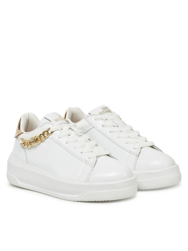 LOVE MOSCHINO Sneakersy LOVE MOSCHINO JA15505G0MIAP10A Biały