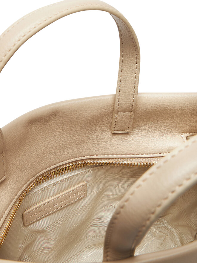 Tommy Hilfiger Ročna torba Tommy Hilfiger Th Logotape Mini Tote AW0AW17694 Bež
