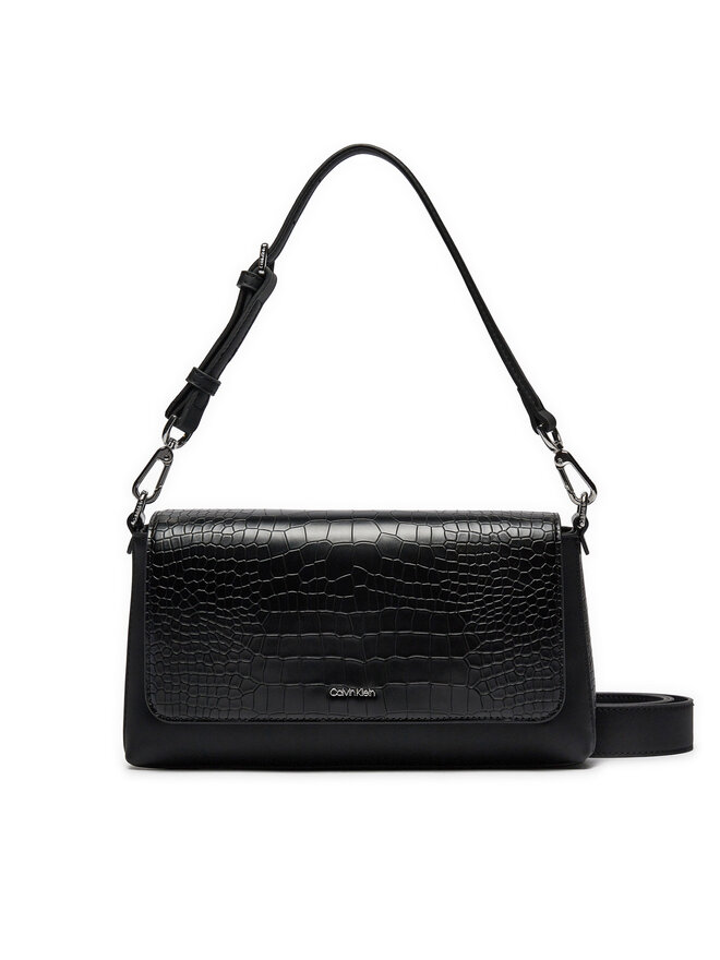 Calvin Klein Handtasche Calvin Klein Ck Must Shoulder Bag_Croco K60K612111 Schwarz