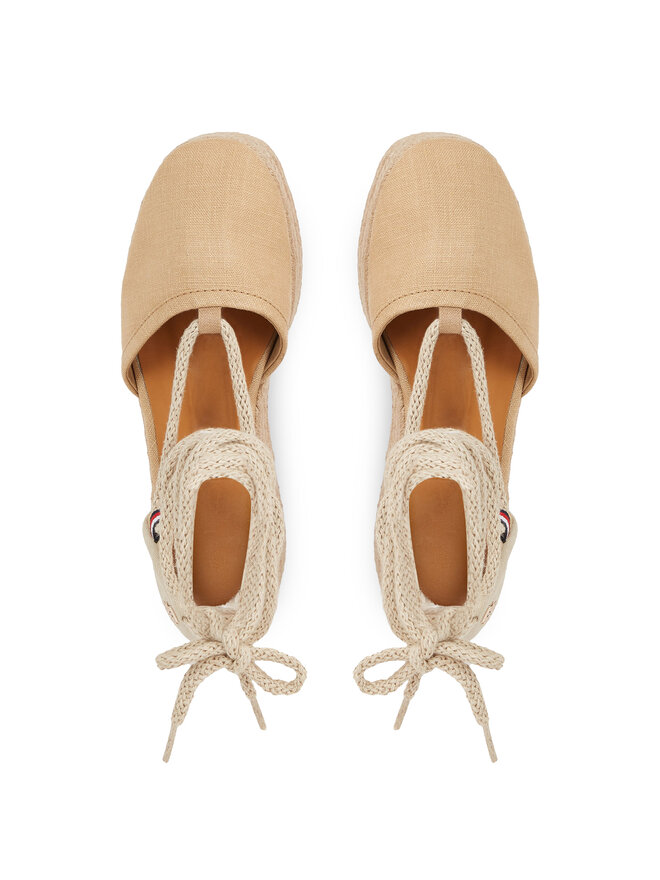 Tommy Hilfiger Εσπαντρίγιες Tommy Hilfiger Closed Toe Linen Flatform FW0FW07746 Μπεζ