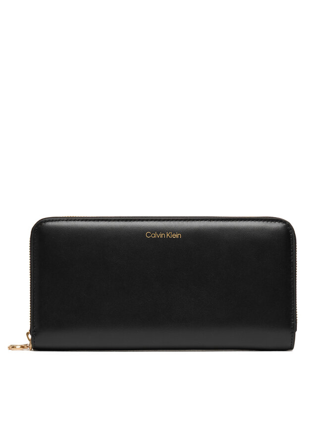 Calvin Klein Portfel Calvin Klein Ck Large Zip Around LV04F1093G Czarny