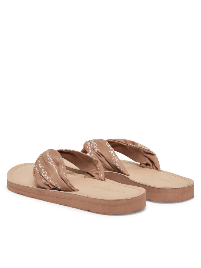 Tommy Hilfiger Σαγιονάρες Tommy Hilfiger Th Chain Print Elevated Sandal FW0FW08519 Μπεζ