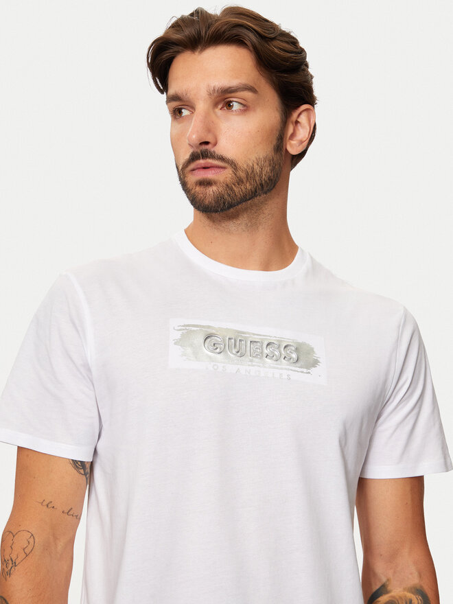 Guess Guess Marškinėliai M4BI61 K9RM1 Balta Slim Fit
