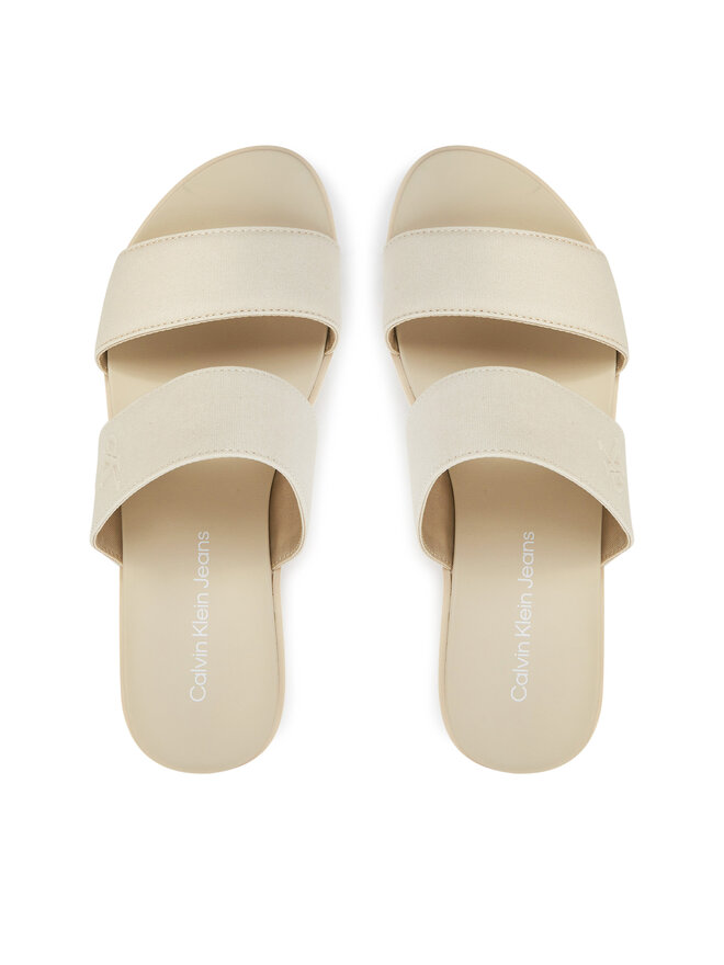 Calvin Klein Jeans Klapki Calvin Klein Jeans Flatform Sandal Webbing In YW0YW01789 Écru
