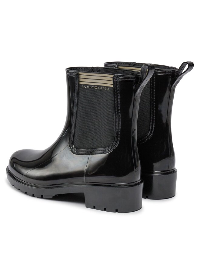 Tommy Hilfiger Гумени ботуши Tommy Hilfiger Essential Tommy Rainboot FW0FW07760 Черен