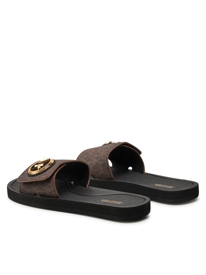 MICHAEL Michael Kors Pantoletten MICHAEL Michael Kors Mk Charm Slide 40R4MKFA1B Braun