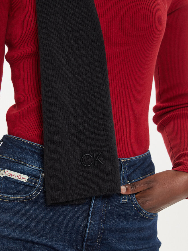 Calvin Klein Sciarpa Calvin Klein Embroidery Fine K60K612601 Nero