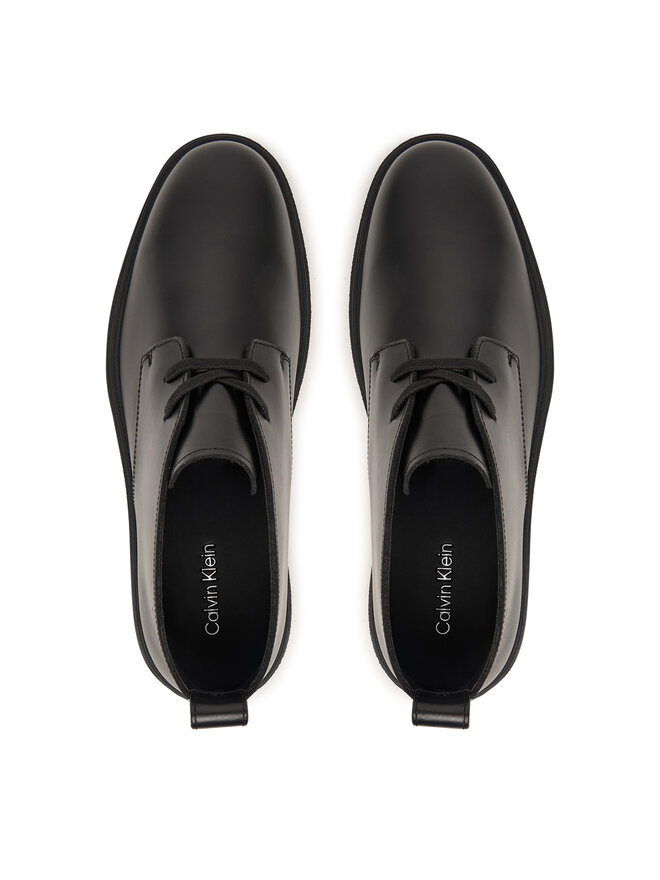 Calvin Klein Schnürschuhe Calvin Klein Text Rubber Desert Boot Lth HM0HM02255 Schwarz