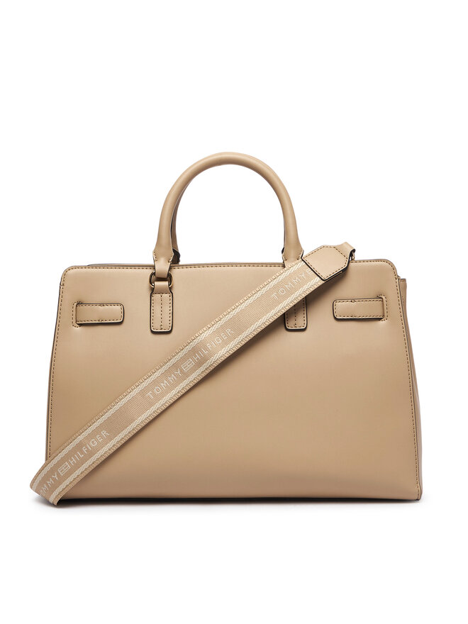 Tommy Hilfiger Handtasche Tommy Hilfiger Th Joy Satchel AW0AW19067 Beige