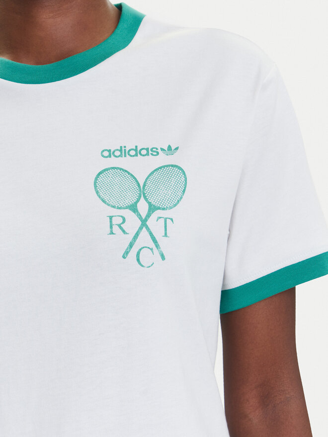 adidas adidas Marškinėliai Retro Tennis JY0276 Balta Regular Fit