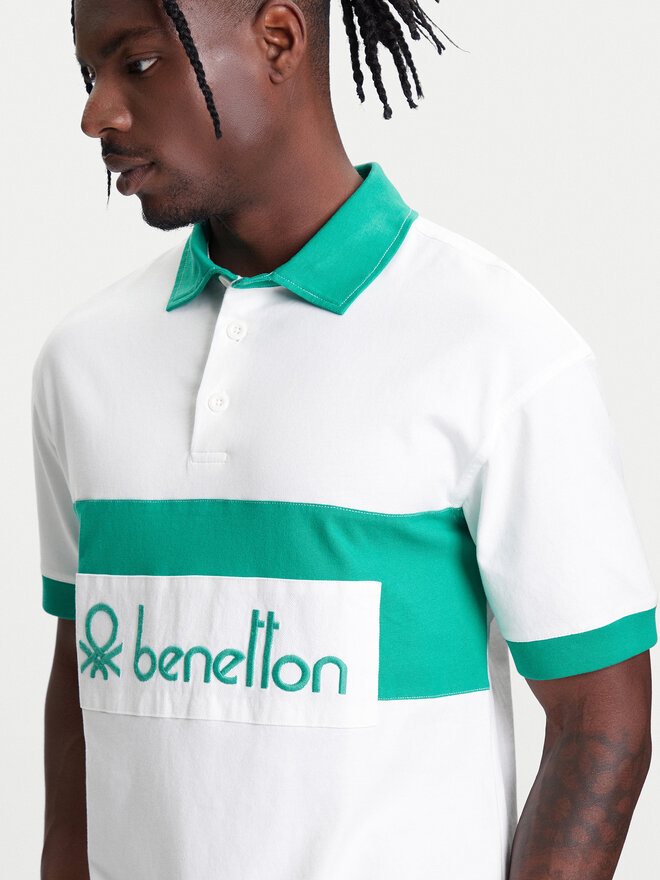United Colors Of Benetton United Colors Of Benetton Polo marškinėliai 3MCYU301U Balta Regular Fit