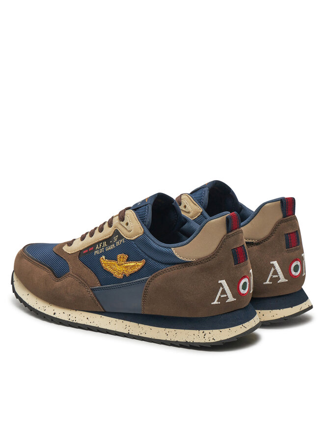 Zapatillas Bajas Aeronautica Militare Para Hombre - Modelo 242SC288CT3379, Piel Sintética Y Tela En Color Beige