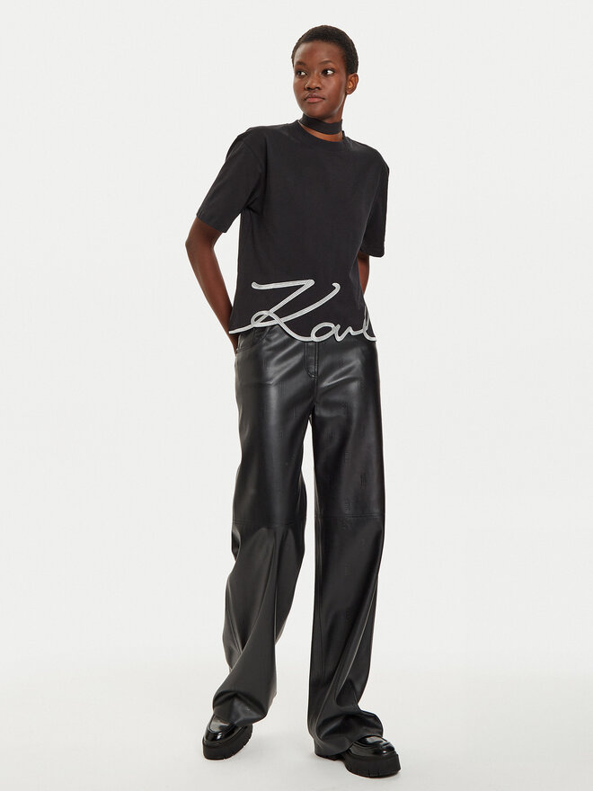 KARL LAGERFELD KARL LAGERFELD T-Shirt 226W1703 Schwarz Relaxed Fit
