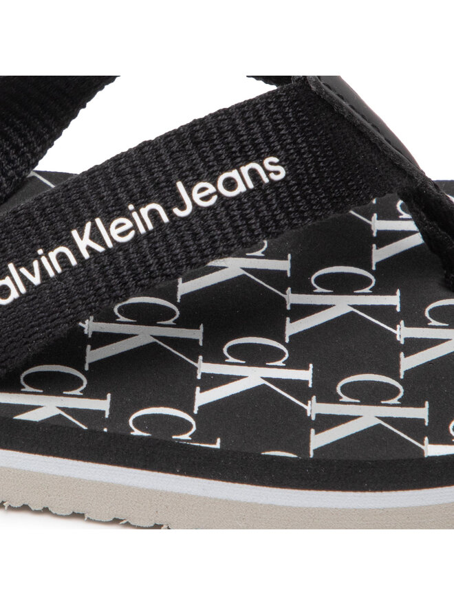 Calvin Klein Jeans Čības uz pirksta Calvin Klein Jeans Logo Print Flip Flop V3X8-80156-0058 M Melns