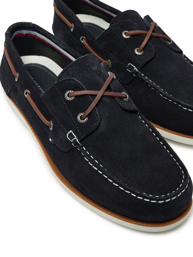 Tommy Hilfiger Pusbačiai Tommy Hilfiger Th Boat Shoe Core Suede FM0FM05387 Tamsiai mėlyna
