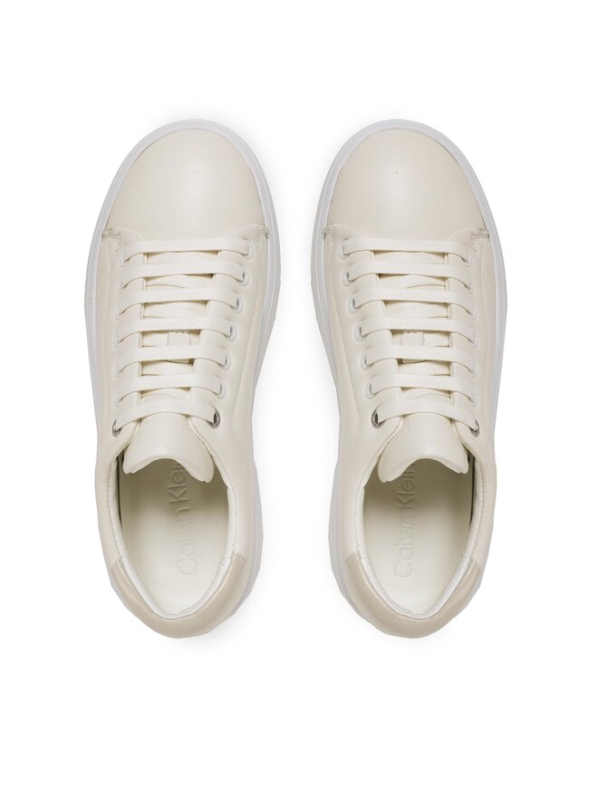 Calvin Klein Snīkeri Calvin Klein Bubble Cupsole Lace Up HW0HW01356 Bēšs