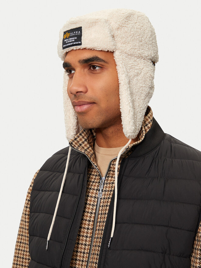 Alpha Industries Шапка Alpha Industries Alpha Teddy Hat 108903 Бял