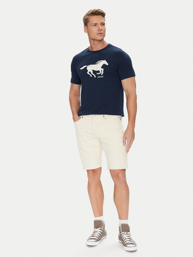 Mustang Mustang T-Shirt Austin 1016483 Dunkelblau Regular Fit