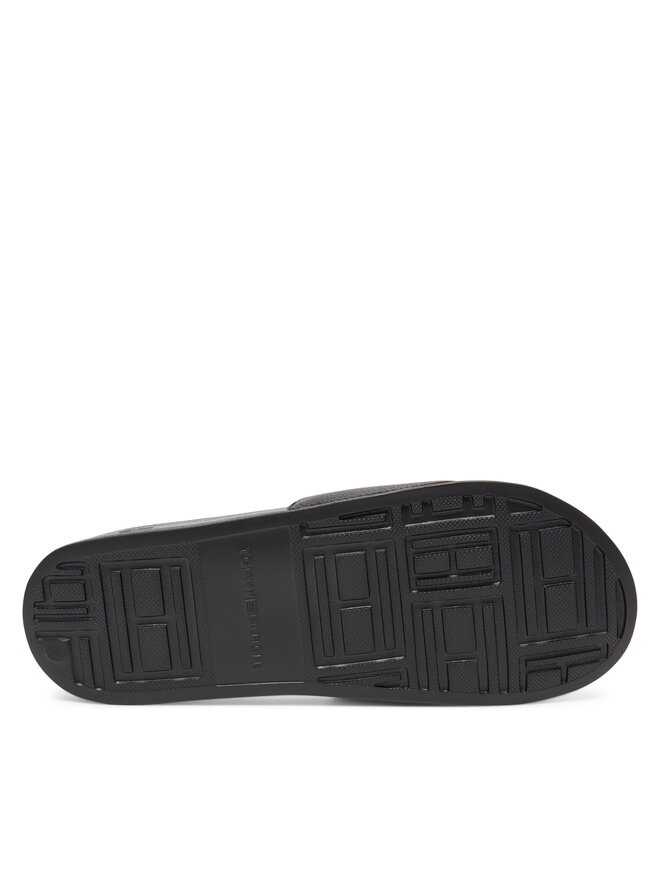 Tommy Hilfiger Pantoletten Tommy Hilfiger Hilfiger Print Tumble Pool Slide FM0FM05505 Schwarz