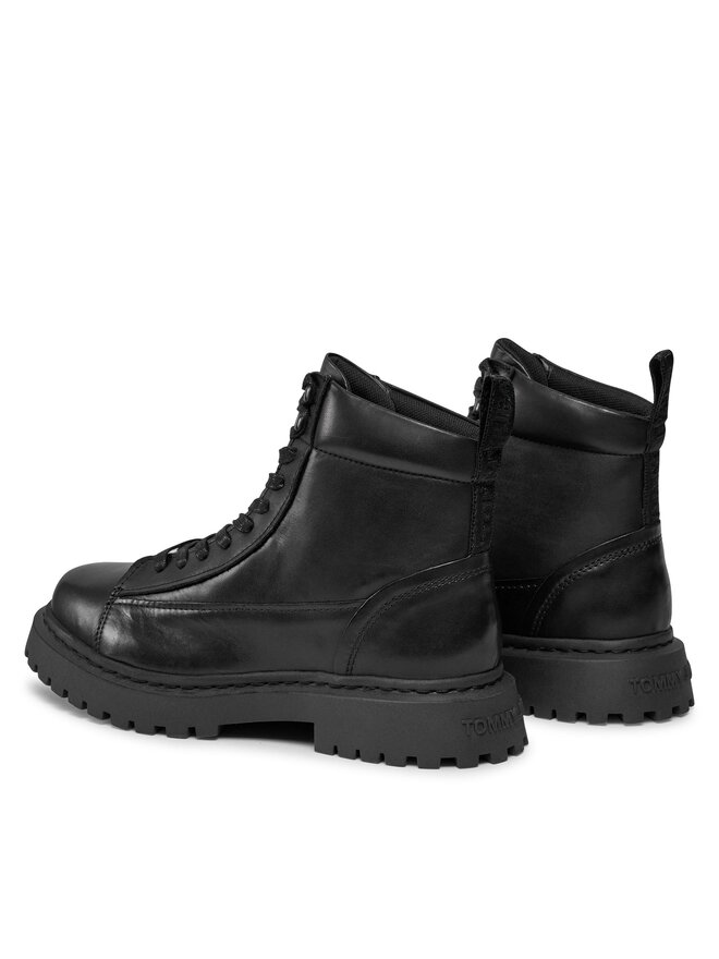 Tommy Jeans Ghete Tommy Jeans Tjm Lace Up Boot EM0EM01363 Negru
