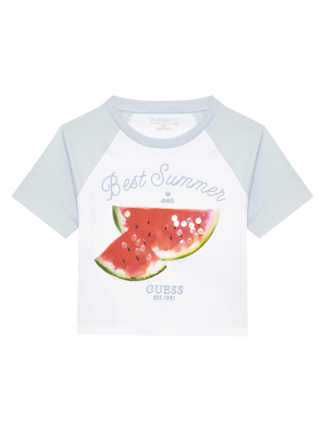 Guess Guess Póló J5GI06 K8HM4 Fehér Boxy Fit