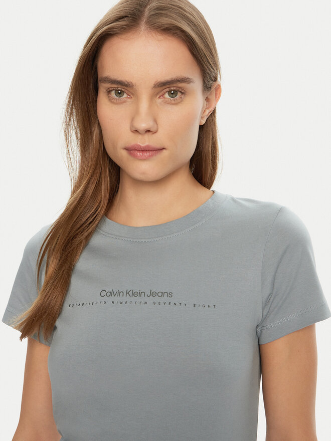 Calvin Klein Jeans Calvin Klein Jeans Camiseta Institutional Graphic J20J224990 Gris Slim Fit