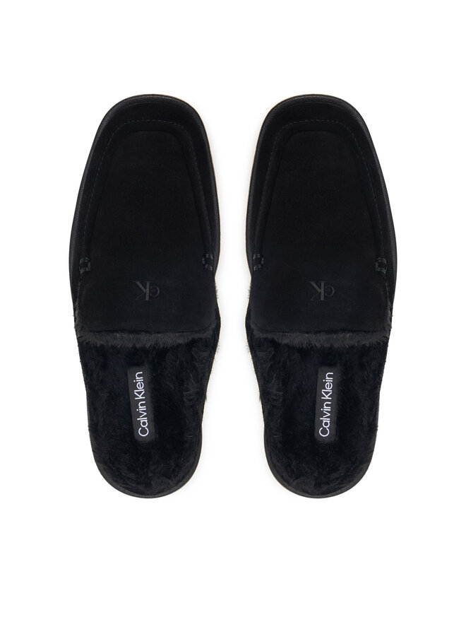 Calvin Klein Pantoletten Calvin Klein Flatform Mule Suede WL HW0HW03182 Schwarz