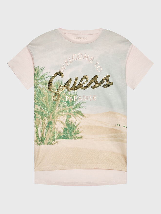 Guess Guess Marškinėliai J3GI16 K6XN3 Smėlio Oversize
