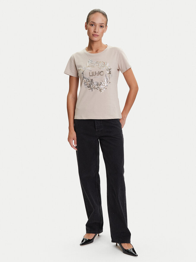 Liu Jo Sport Liu Jo Sport Camiseta TF5162 JS923 Beis Regular Fit