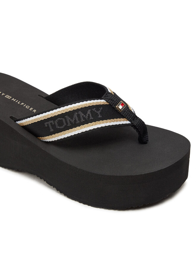 Tommy Hilfiger Zehentrenner Tommy Hilfiger Im Platform Beach Sandal FW0FW08236 Schwarz